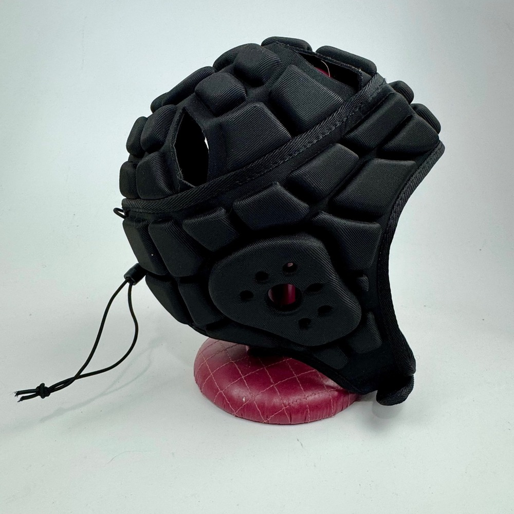 COOLOMG Soft Shell Helmet Black Padded Scrum Cap Headgear Rugby Flag Football‎ L